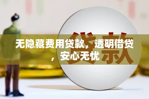 恩平无隐藏费用贷款，透明借贷，安心无忧