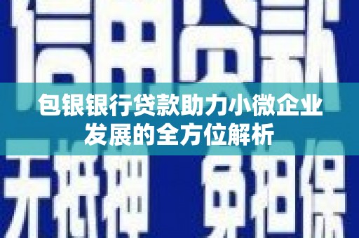 恩平包银银行贷款助力小微企业发展的全方位解析