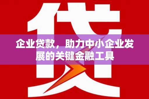 恩平企业贷款，助力中小企业发展的关键金融工具