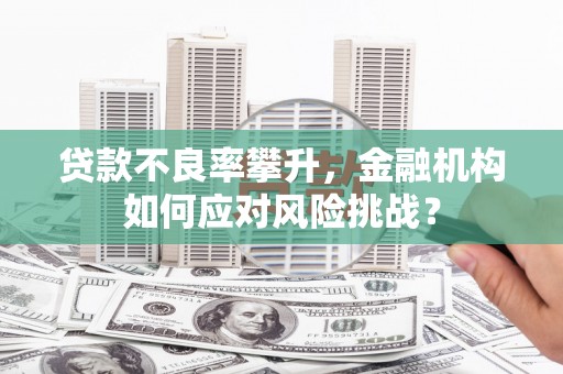 恩平贷款不良率攀升，金融机构如何应对风险挑战？